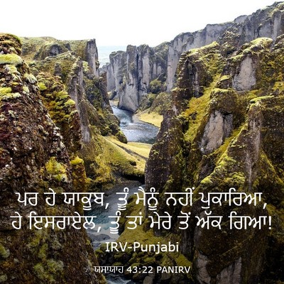 Picture 03 - ਯਸਾਯਾਹ 43:22 PANIRV - ਪਰ ਹੇ ਯਾਕੂਬ, ਤੂੰ - Bible Verse Picture