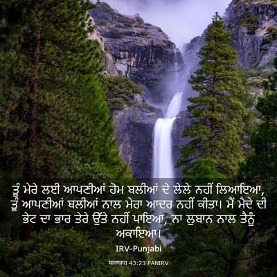 Picture 03 - ਯਸਾਯਾਹ 43:23 PANIRV - ਤੂੰ ਮੇਰੇ ਲਈ ਆਪਣੀਆਂ - Bible Verse Picture