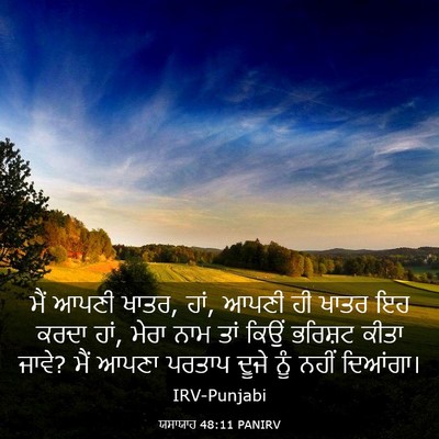 Picture 03 - ਯਸਾਯਾਹ 48:11 PANIRV - ਮੈਂ ਆਪਣੀ ਖਾਤਰ, ਹਾਂ, - Bible Verse Picture
