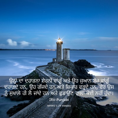 Picture 03 - ਯਸਾਯਾਹ 5:29 PANIRV - ਉਨ੍ਹਾਂ ਦਾ ਦਹਾੜਨਾ - Bible Verse Picture