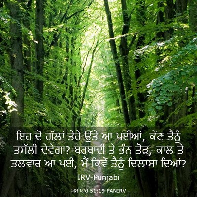 Picture 03 - ਯਸਾਯਾਹ 51:19 PANIRV - ਇਹ ਦੋ ਗੱਲਾਂ ਤੇਰੇ - Bible Verse Picture