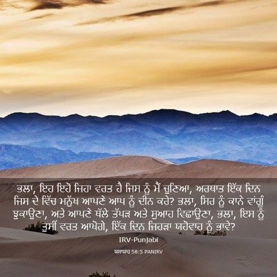 Picture 03 - ਯਸਾਯਾਹ 58:5 PANIRV - ਭਲਾ, ਇਹ ਇਹੋ ਜਿਹਾ - Bible Verse Picture