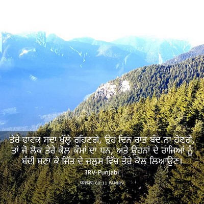 Picture 03 - ਯਸਾਯਾਹ 60:11 PANIRV - ਤੇਰੇ ਫਾਟਕ ਸਦਾ - Bible Verse Picture