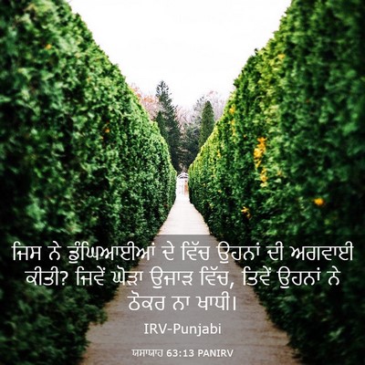 Picture 03 - ਯਸਾਯਾਹ 63:13 PANIRV - ਜਿਸ ਨੇ ਡੁੰਘਿਆਈਆਂ - Bible Verse Picture