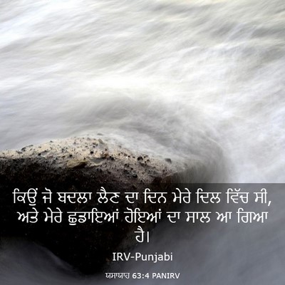 Picture 03 - ਯਸਾਯਾਹ 63:4 PANIRV - ਕਿਉਂ ਜੋ ਬਦਲਾ ਲੈਣ ਦਾ - Bible Verse Picture