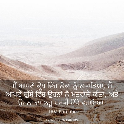 Picture 03 - ਯਸਾਯਾਹ 63:6 PANIRV - ਮੈਂ ਆਪਣੇ ਕ੍ਰੋਧ - Bible Verse Picture