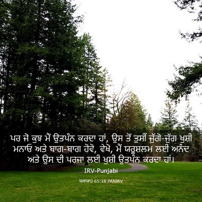 Picture 03 - ਯਸਾਯਾਹ 65:18 PANIRV - ਪਰ ਜੋ ਕੁਝ ਮੈਂ ਉਤਪੰਨ - Bible Verse Picture