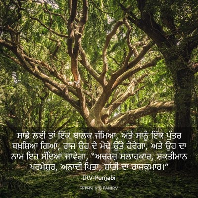 Picture 03 - ਯਸਾਯਾਹ 9:6 PANIRV - ਸਾਡੇ ਲਈ ਤਾਂ ਇੱਕ - Bible Verse Picture