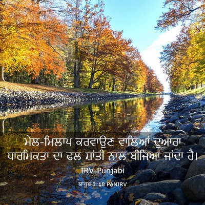 Picture 03 - ਯਾਕੂਬ 3:18 PANIRV - ਮੇਲ-ਮਿਲਾਪ ਕਰਵਾਉਣ - Bible Verse Picture