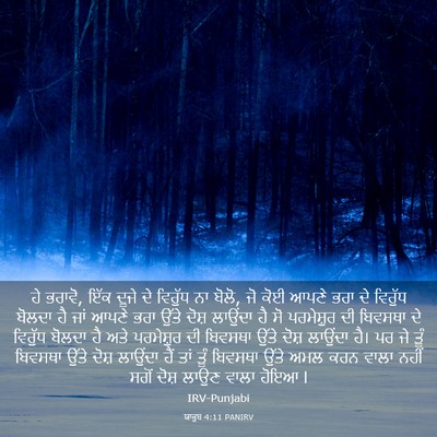 Picture 03 - ਯਾਕੂਬ 4:11 PANIRV - ਹੇ ਭਰਾਵੋ, ਇੱਕ ਦੂਜੇ - Bible Verse Picture