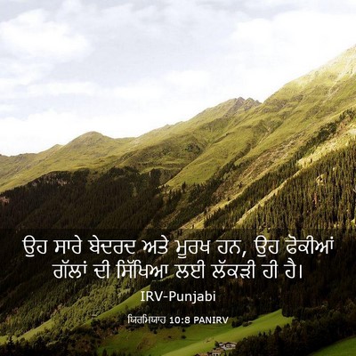Picture 03 - ਯਿਰਮਿਯਾਹ 10:8 PANIRV - ਉਹ ਸਾਰੇ ਬੇਦਰਦ ਅਤੇ - Bible Verse Picture