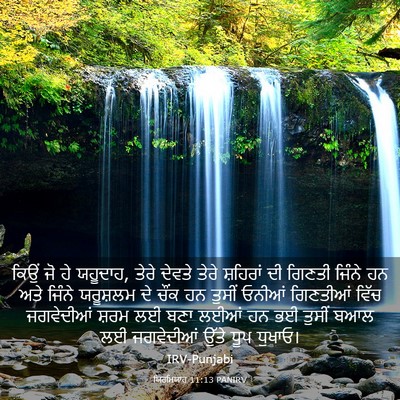 Picture 03 - ਯਿਰਮਿਯਾਹ 11:13 PANIRV - ਕਿਉਂ ਜੋ ਹੇ ਯਹੂਦਾਹ, - Bible Verse Picture