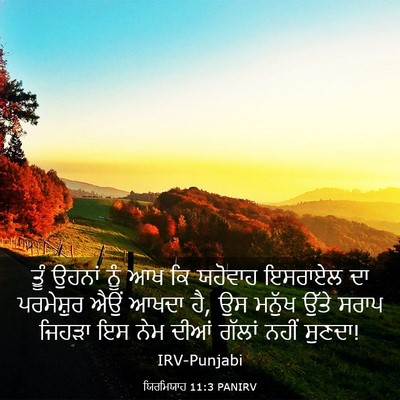 Picture 03 - ਯਿਰਮਿਯਾਹ 11:3 PANIRV - ਤੂੰ ਉਹਨਾਂ ਨੂੰ ਆਖ ਕਿ - Bible Verse Picture
