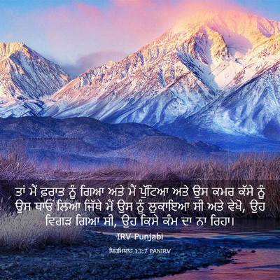 Picture 03 - ਯਿਰਮਿਯਾਹ 13:7 PANIRV - ਤਾਂ ਮੈਂ ਫ਼ਰਾਤ ਨੂੰ - Bible Verse Picture