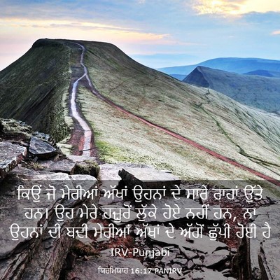 Picture 03 - ਯਿਰਮਿਯਾਹ 16:17 PANIRV - ਕਿਉਂ ਜੋ ਮੇਰੀਆਂ - Bible Verse Picture