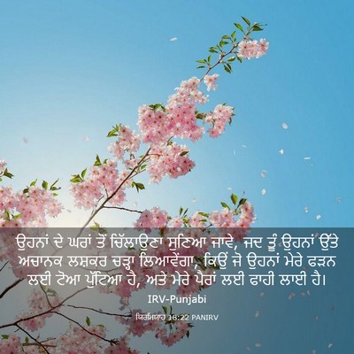 Picture 03 - ਯਿਰਮਿਯਾਹ 18:22 PANIRV - ਉਹਨਾਂ ਦੇ ਘਰਾਂ ਤੋਂ - Bible Verse Picture
