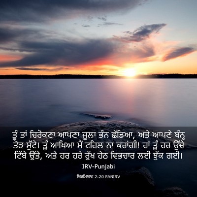 Picture 03 - ਯਿਰਮਿਯਾਹ 2:20 PANIRV - ਤੂੰ ਤਾਂ ਚਿਰੋਕਣਾ - Bible Verse Picture
