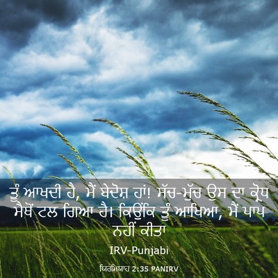 Picture 03 - ਯਿਰਮਿਯਾਹ 2:35 PANIRV - ਤੂੰ ਆਖਦੀ ਹੈ, ਮੈਂ - Bible Verse Picture