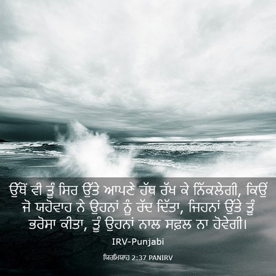 Picture 03 - ਯਿਰਮਿਯਾਹ 2:37 PANIRV - ਉੱਥੋਂ ਵੀ ਤੂੰ ਸਿਰ - Bible Verse Picture