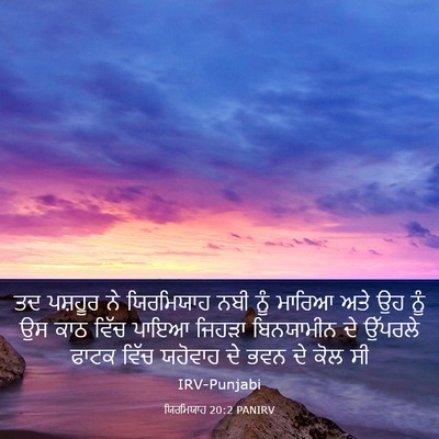 Picture 03 - ਯਿਰਮਿਯਾਹ 20:2 PANIRV - ਤਦ ਪਸ਼ਹੂਰ ਨੇ - Bible Verse Picture