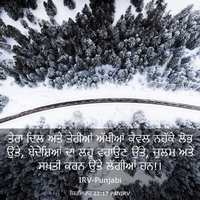 Picture 03 - ਯਿਰਮਿਯਾਹ 22:17 PANIRV - ਤੇਰਾ ਦਿਲ ਅਤੇ - Bible Verse Picture