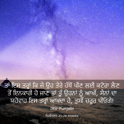 Picture 03 - ਯਿਰਮਿਯਾਹ 25:28 PANIRV - ਤਾਂ ਇਸ ਤਰ੍ਹਾਂ ਕਿ ਜੇ - Bible Verse Picture
