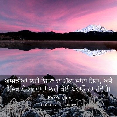 Picture 03 - ਯਿਰਮਿਯਾਹ 25:35 PANIRV - ਆਜੜੀਆਂ ਲਈ ਨੱਸਣ ਦਾ - Bible Verse Picture