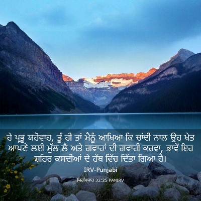 Picture 03 - ਯਿਰਮਿਯਾਹ 32:25 PANIRV - ਹੇ ਪ੍ਰਭੂ ਯਹੋਵਾਹ, - Bible Verse Picture