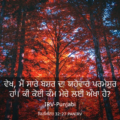 Picture 03 - ਯਿਰਮਿਯਾਹ 32:27 PANIRV - ਵੇਖ, ਮੈਂ ਸਾਰੇ ਬਸ਼ਰ - Bible Verse Picture