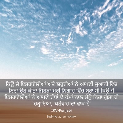 Picture 03 - ਯਿਰਮਿਯਾਹ 32:30 PANIRV - ਕਿਉਂ ਜੋ ਇਸਰਾਏਲੀਆਂ - Bible Verse Picture