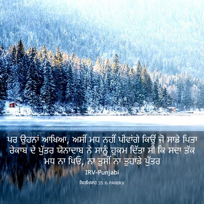 Picture 03 - ਯਿਰਮਿਯਾਹ 35:6 PANIRV - ਪਰ ਉਹਨਾਂ ਆਖਿਆ, ਅਸੀਂ - Bible Verse Picture