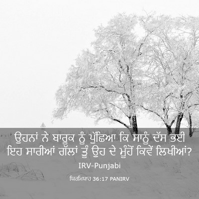 Picture 03 - ਯਿਰਮਿਯਾਹ 36:17 PANIRV - ਉਹਨਾਂ ਨੇ ਬਾਰੂਕ ਨੂੰ - Bible Verse Picture