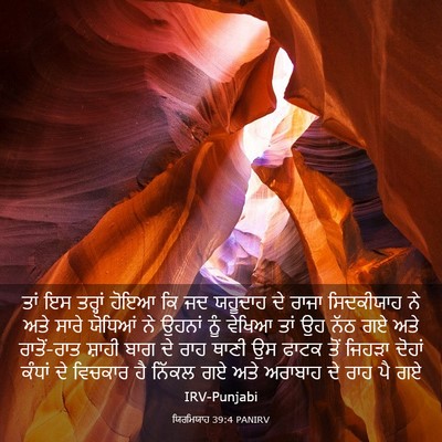 Picture 03 - ਯਿਰਮਿਯਾਹ 39:4 PANIRV - ਤਾਂ ਇਸ ਤਰ੍ਹਾਂ ਹੋਇਆ - Bible Verse Picture
