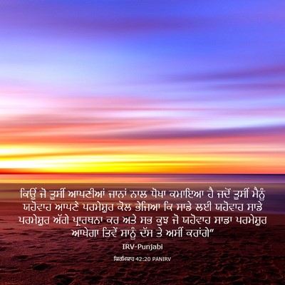Picture 03 - ਯਿਰਮਿਯਾਹ 42:20 PANIRV - ਕਿਉਂ ਜੋ ਤੁਸੀਂ - Bible Verse Picture