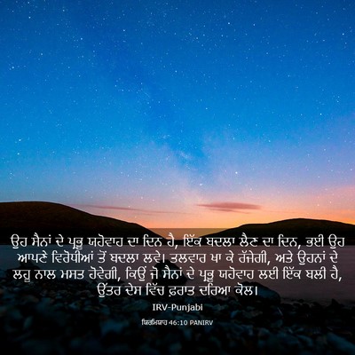 Picture 03 - ਯਿਰਮਿਯਾਹ 46:10 PANIRV - ਉਹ ਸੈਨਾਂ ਦੇ ਪ੍ਰਭੂ - Bible Verse Picture