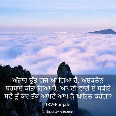Picture 03 - ਯਿਰਮਿਯਾਹ 47:5 PANIRV - ਅੱਜ਼ਾਹ ਉੱਤੇ ਗੰਜ ਆ - Bible Verse Picture