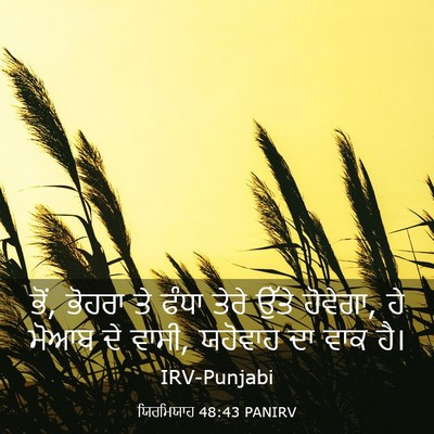 Picture 03 - ਯਿਰਮਿਯਾਹ 48:43 PANIRV - ਭੋਂ, ਭੋਹਰਾ ਤੇ ਫੰਧਾ - Bible Verse Picture