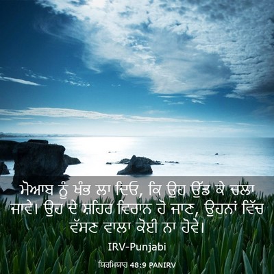 Picture 03 - ਯਿਰਮਿਯਾਹ 48:9 PANIRV - ਮੋਆਬ ਨੂੰ ਖੰਭ ਲਾ - Bible Verse Picture