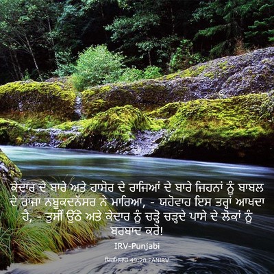 Picture 03 - ਯਿਰਮਿਯਾਹ 49:28 PANIRV - ਕੇਦਾਰ ਦੇ ਬਾਰੇ ਅਤੇ - Bible Verse Picture