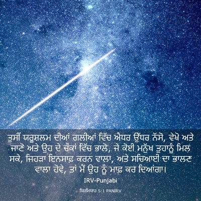 Picture 03 - ਯਿਰਮਿਯਾਹ 5:1 PANIRV - ਤੁਸੀਂ ਯਰੂਸ਼ਲਮ - Bible Verse Picture