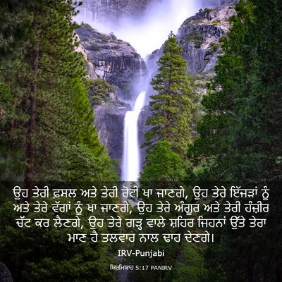 Picture 03 - ਯਿਰਮਿਯਾਹ 5:17 PANIRV - ਉਹ ਤੇਰੀ ਫ਼ਸਲ ਅਤੇ - Bible Verse Picture
