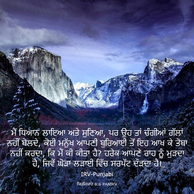 Picture 03 - ਯਿਰਮਿਯਾਹ 8:6 PANIRV - ਮੈਂ ਧਿਆਨ ਲਾਇਆ ਅਤੇ - Bible Verse Picture