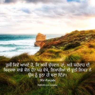 Picture 03 - ਯਿਰਮਿਯਾਹ 8:8 PANIRV - ਤੁਸੀਂ ਕਿਵੇਂ ਆਖਦੇ - Bible Verse Picture
