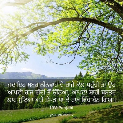 Picture 03 - ਯੂਨਾਹ 3:6 PANIRV - ਜਦ ਇਹ ਖ਼ਬਰ ਨੀਨਵਾਹ - Bible Verse Picture