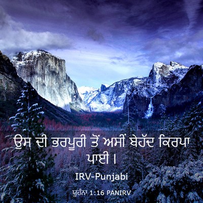 Picture 03 - ਯੂਹੰਨਾ 1:16 PANIRV - ਉਸ ਦੀ ਭਰਪੂਰੀ ਤੋਂ - Bible Verse Picture