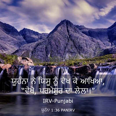 Picture 03 - ਯੂਹੰਨਾ 1:36 PANIRV - ਯੂਹੰਨਾ ਨੇ ਯਿਸੂ ਨੂੰ - Bible Verse Picture