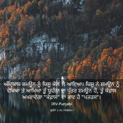 Picture 03 - ਯੂਹੰਨਾ 1:42 PANIRV - ਅੰਦ੍ਰਿਯਾਸ ਸ਼ਮਊਨ - Bible Verse Picture