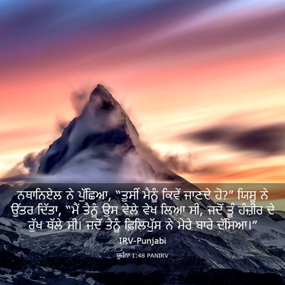 Picture 03 - ਯੂਹੰਨਾ 1:48 PANIRV - ਨਥਾਨਿਏਲ ਨੇ ਪੁੱਛਿਆ, - Bible Verse Picture