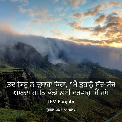Picture 03 - ਯੂਹੰਨਾ 10:7 PANIRV - ਤਦ ਯਿਸੂ ਨੇ ਦੁਬਾਰਾ - Bible Verse Picture
