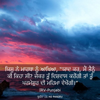 Picture 03 - ਯੂਹੰਨਾ 11:40 PANIRV - ਯਿਸੂ ਨੇ ਮਾਰਥਾ ਨੂੰ - Bible Verse Picture